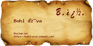 Bohl Éva névjegykártya