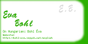eva bohl business card